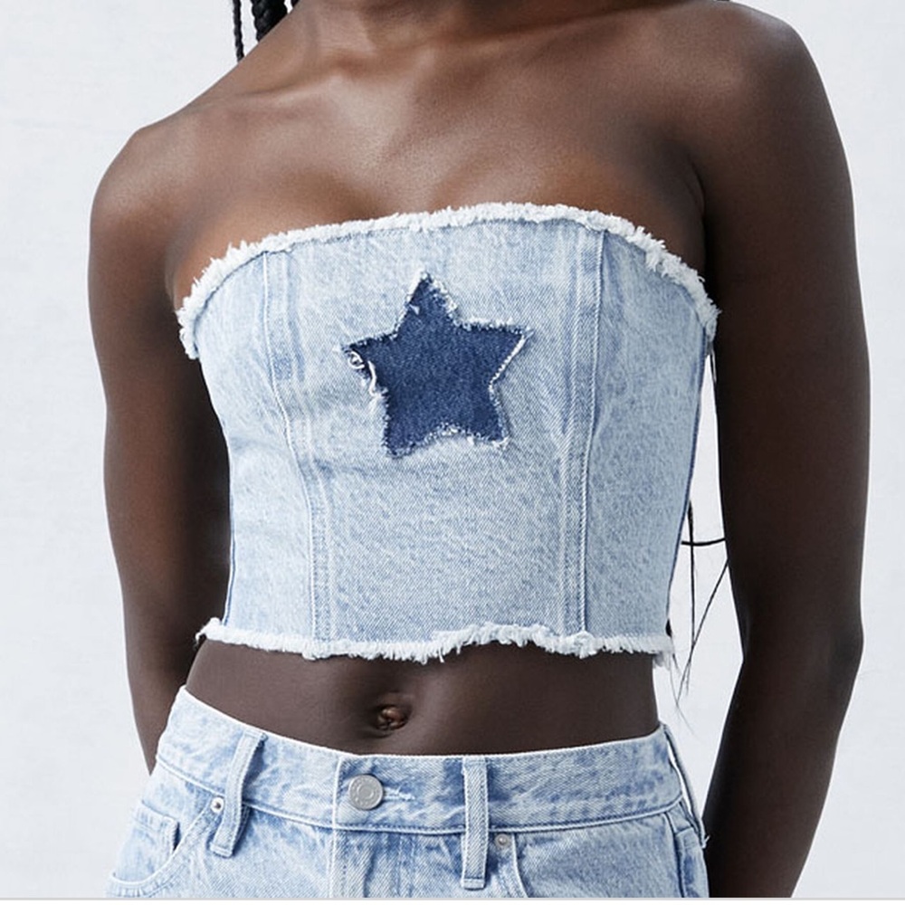 Pacsun Supernova Denim Corset - Picture 2 of 6